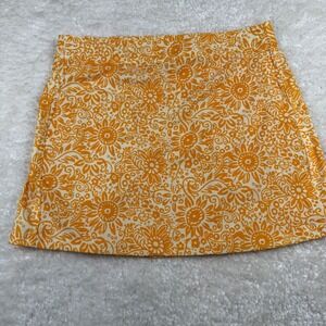 RipSkirt Skirt Womens Medium Orange Floral Paisley Wrap Style Stretch Pockets
